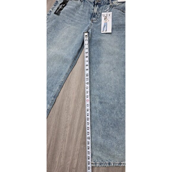 Simple Society Women Wide Leg Jeans Low Rise Blue Denim‎ Size 11/30 NWT - Picture 4 of 14